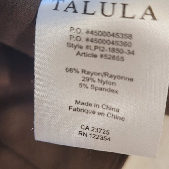 Talula Chocolate Brown Crop Stretch Scallop front Stretch Top - Picture 5 of 7